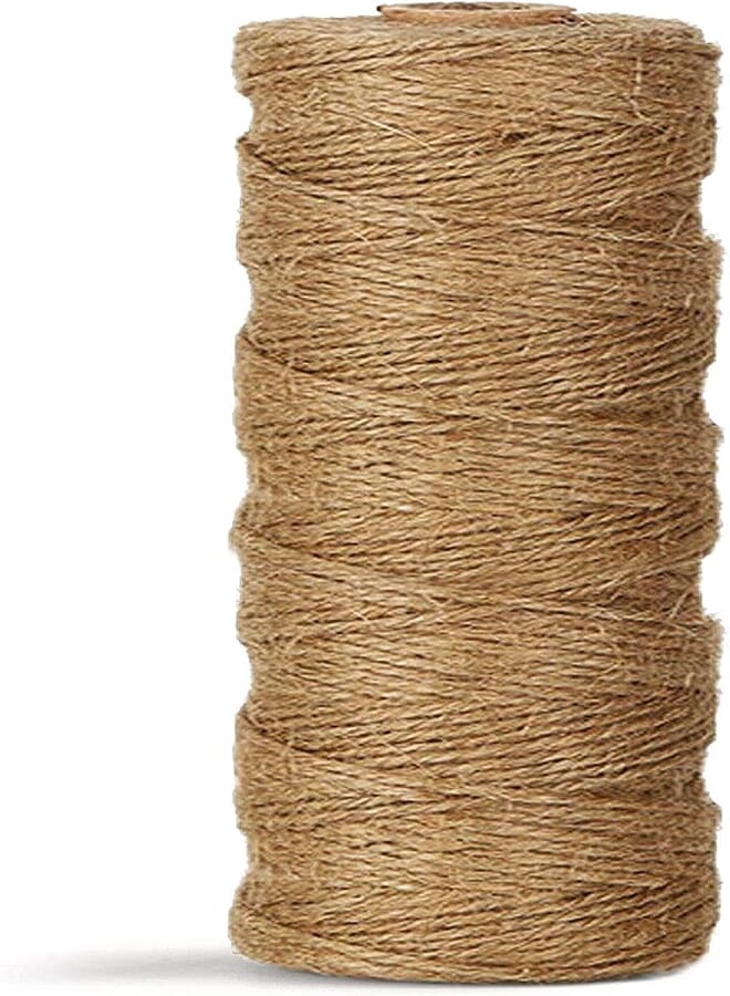 EvZ Natural Jute Twine Durable Industrial Packing Materials Heavy Duty Natural Brown Twine Jute Rope/String 320ft/100m for Arts, Crafts & Gardening Applications